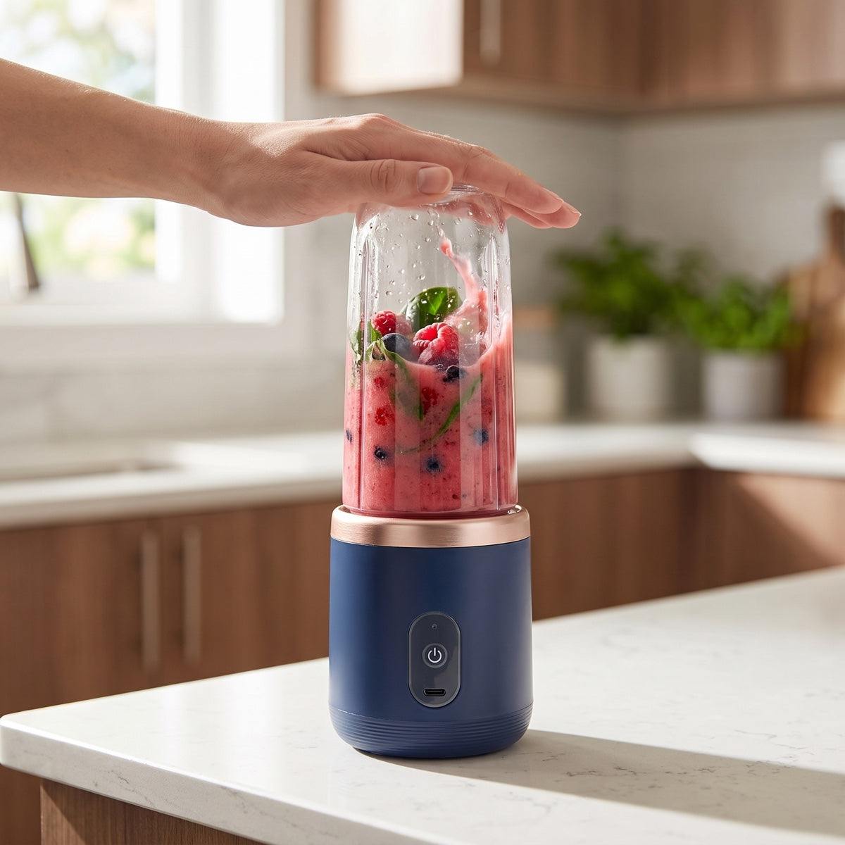 Wunderfill Portable Blender — 6-Blade, USB Rechargeable, Blend Anywhere